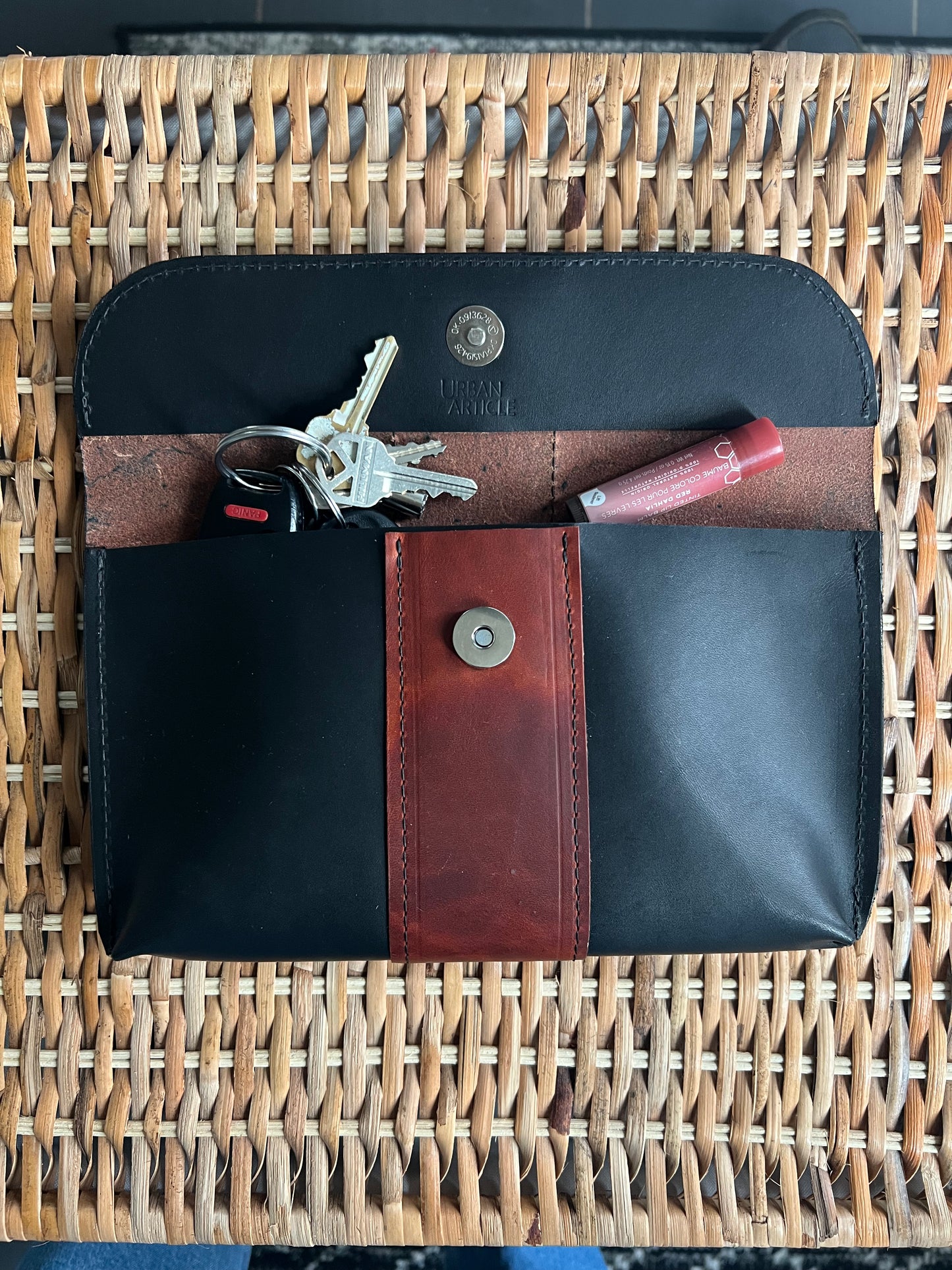 Two-Toned Leather Clutch