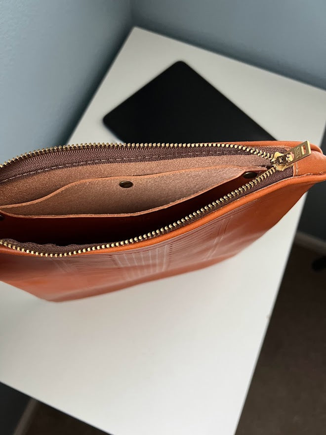 Hand Tooled Leather iPad Tablet Case | Leather iPad Tablet Pouch | Leather iPad Bag with pocket