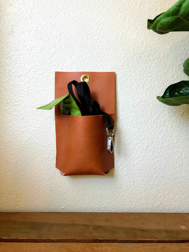 Leather Wall Caddy | Hanging Wall Pocket | Pencil Holder