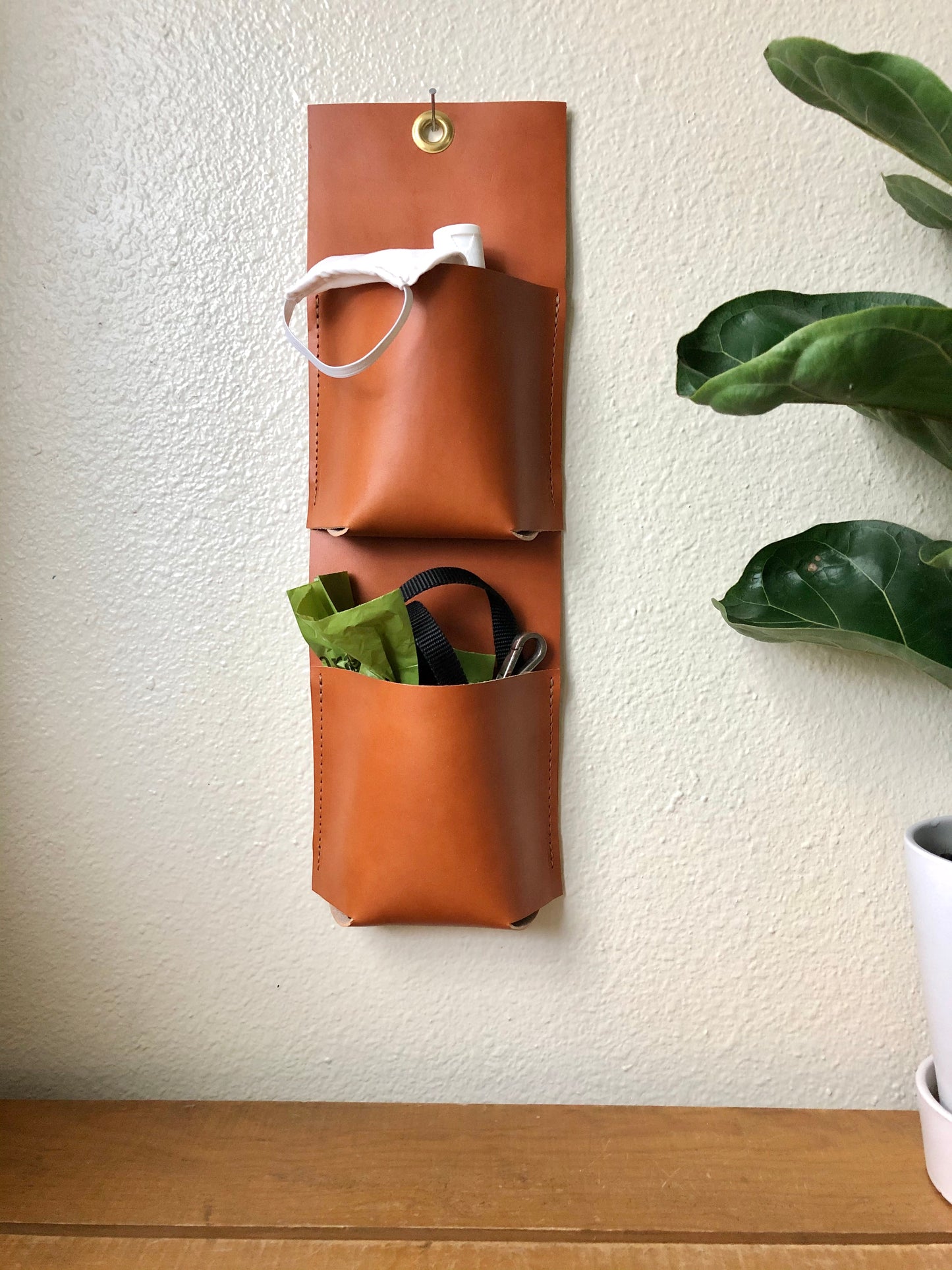 Leather Wall Organizer | Hanging Organizer | Leather Caddy | Wall Pockets