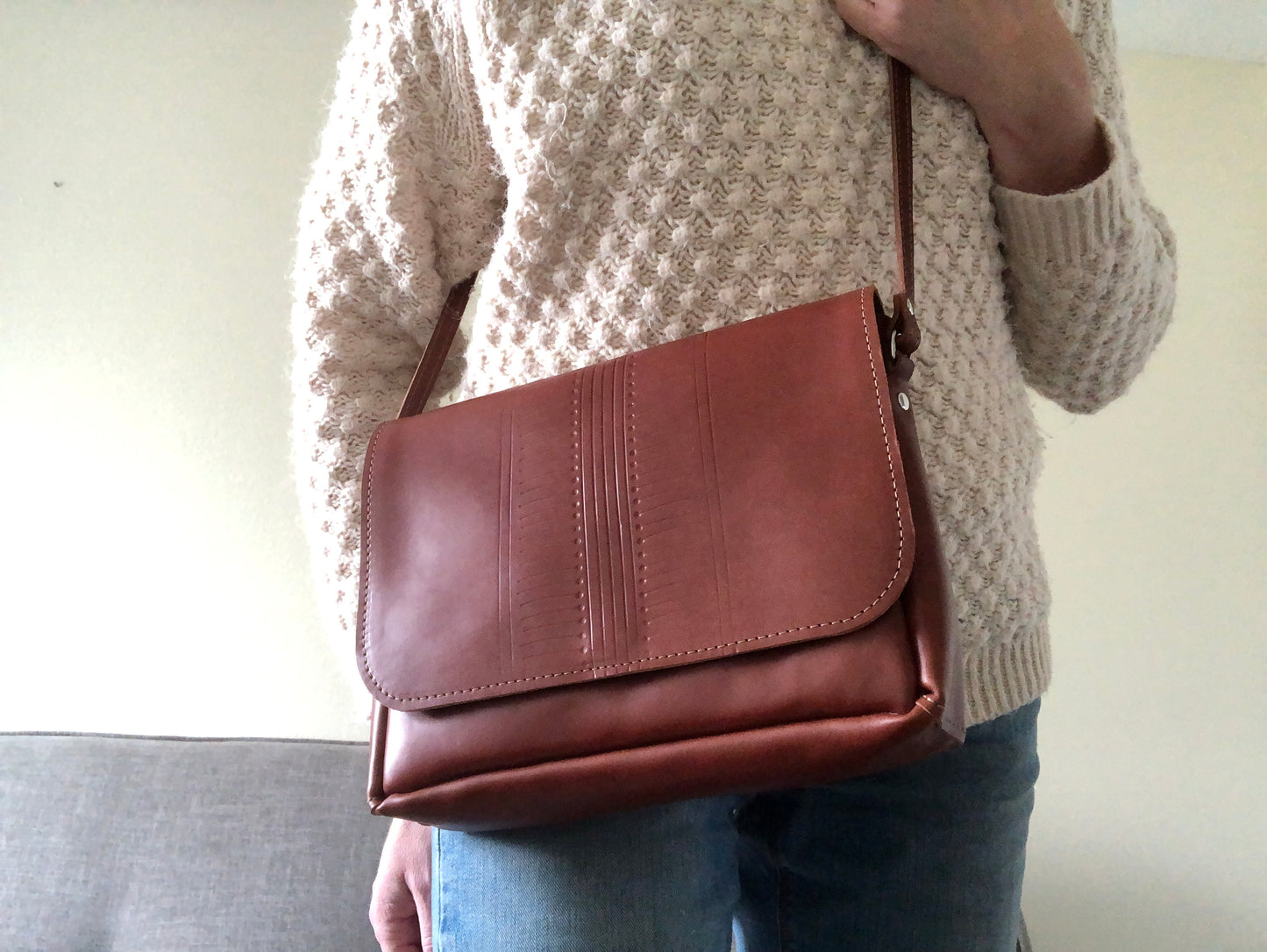 Tooled Leather Crossbody | Hand Tooled Boho Purse | Buttery Leather Crossbody Bag