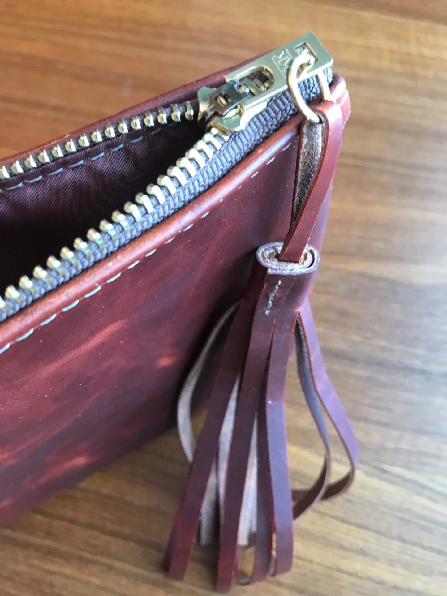 Handcrafted Leather Clutch | Leather Tassel Bag | Oiled Leather Clutch Purse