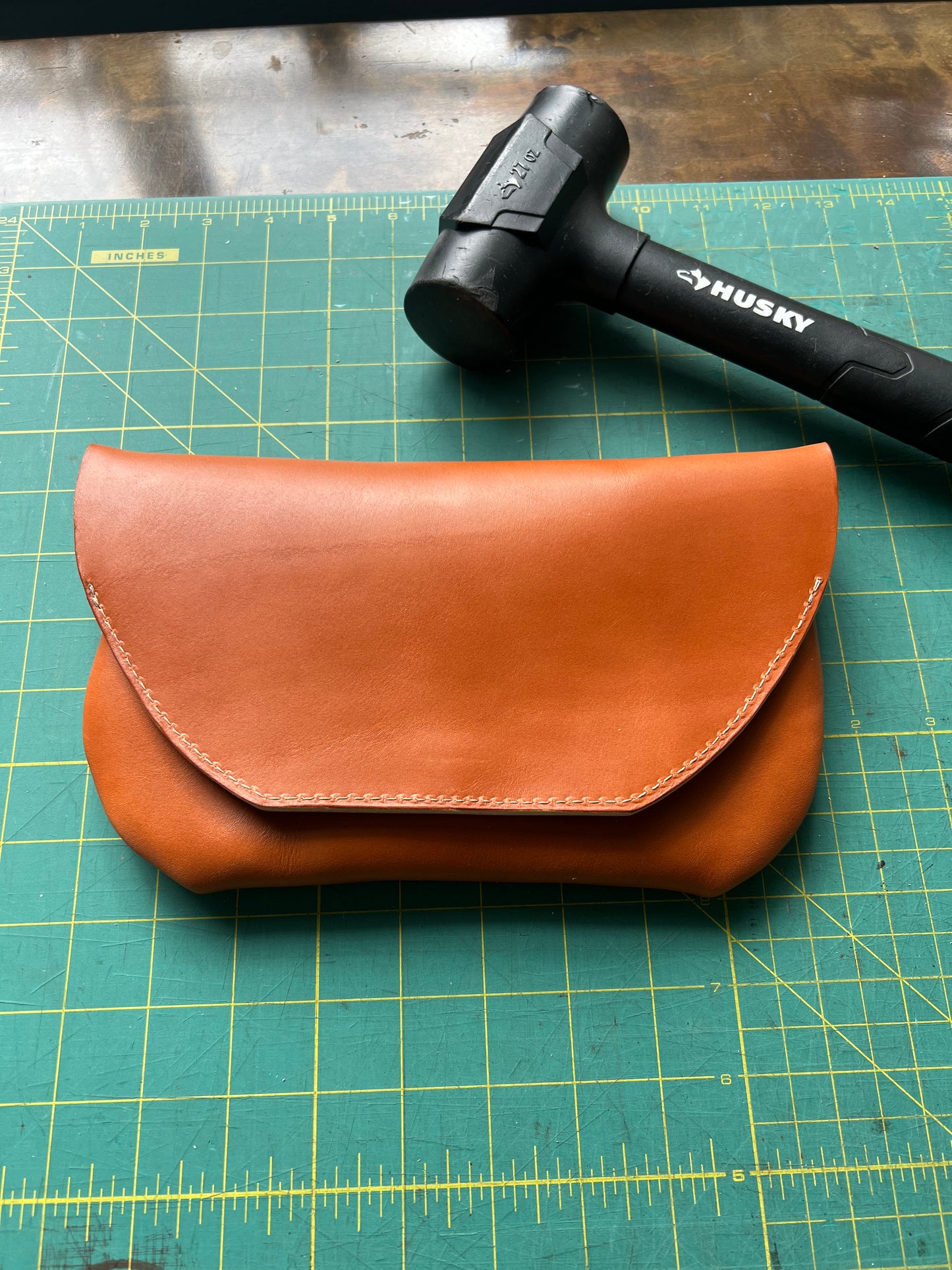 Tan Leather Clutch Purse