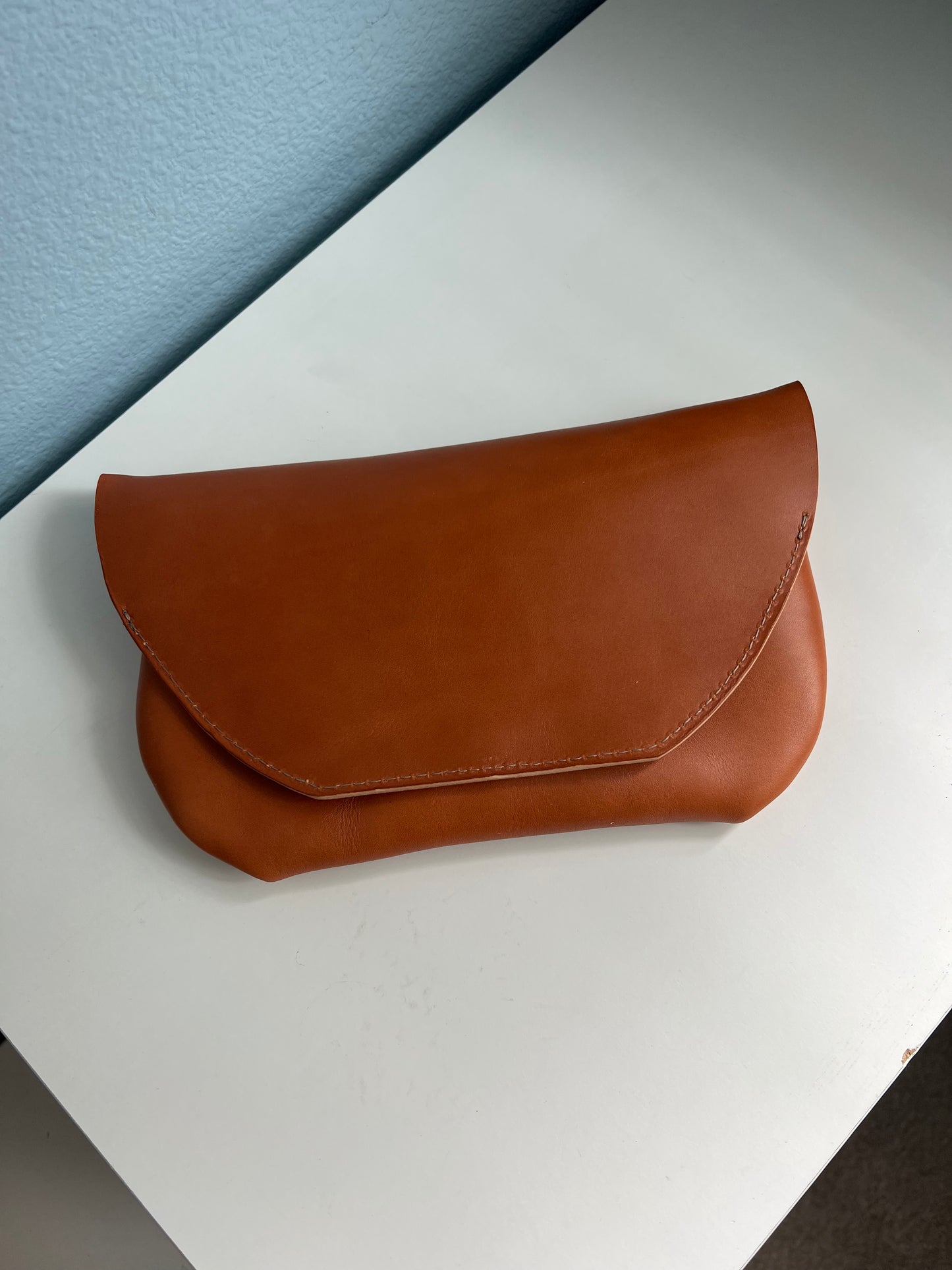 Tan Leather Clutch Purse