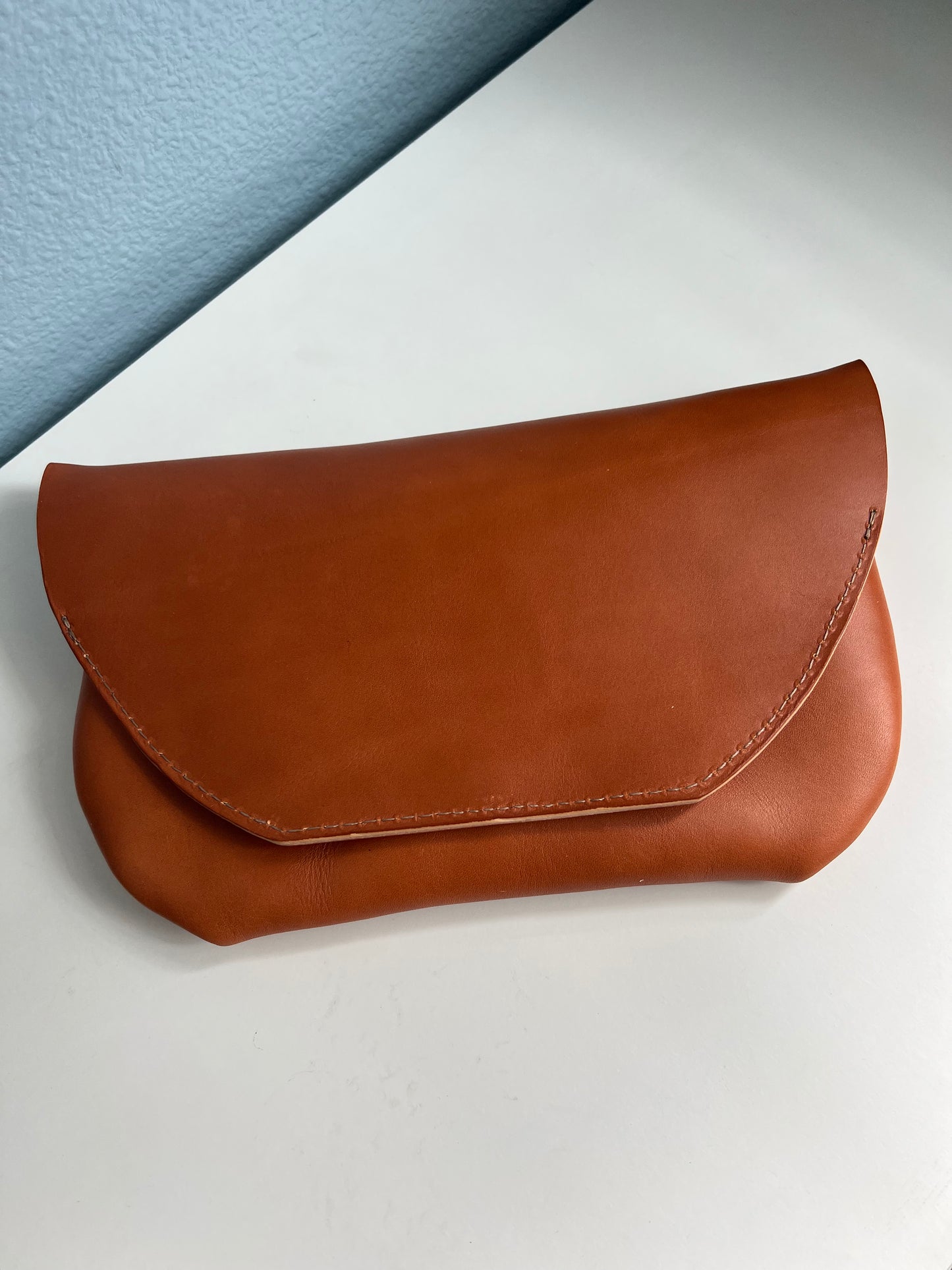 Tan Leather Clutch Purse