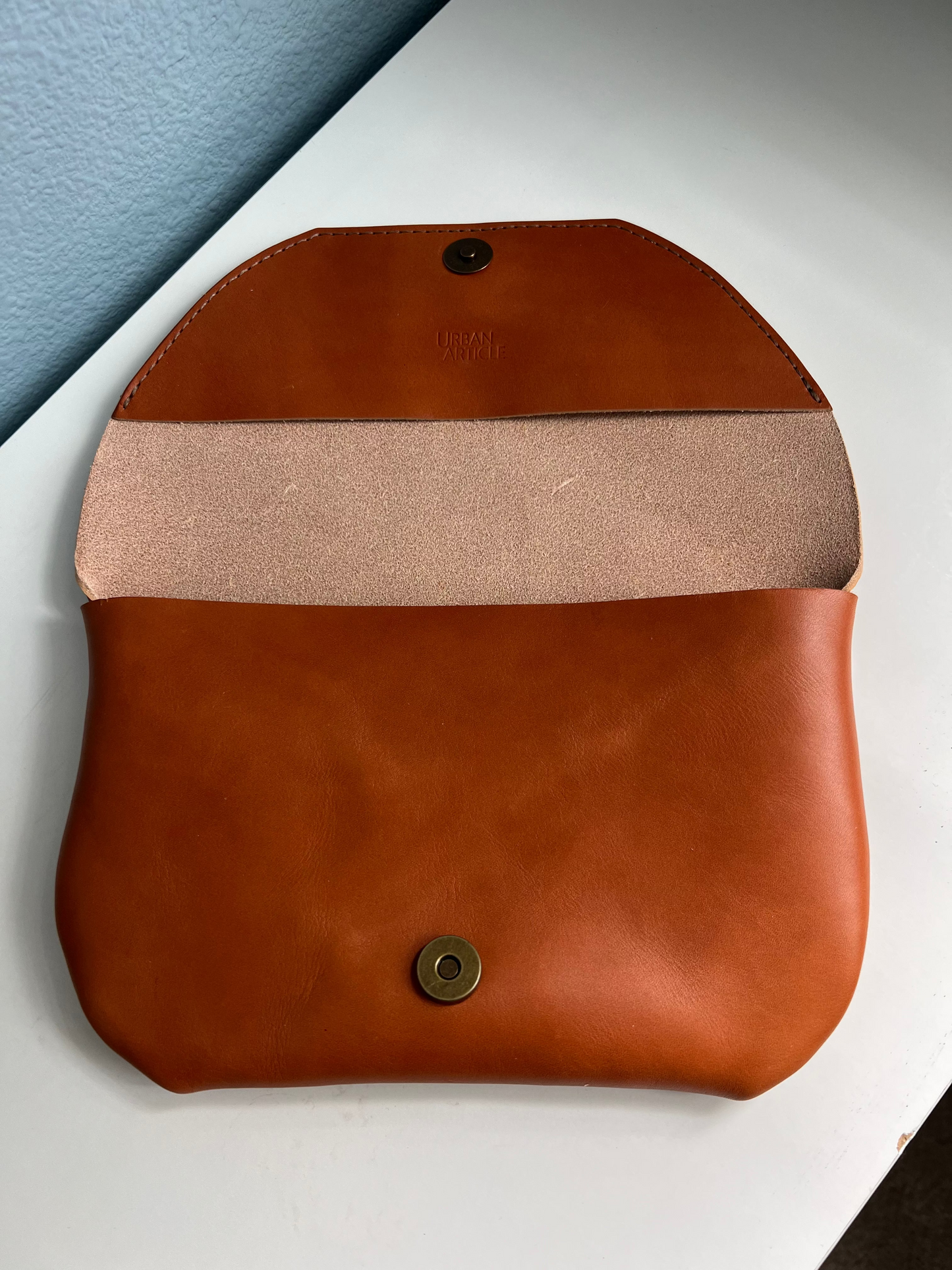 Tan Leather Clutch Purse