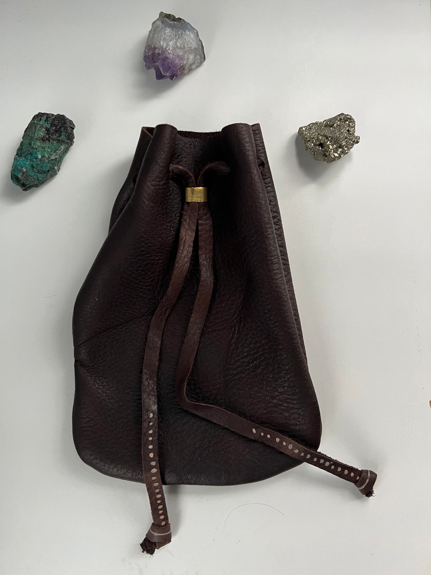 Elkskin Medicine Pouch, Leather Bag for Crystals, Leather Gift
