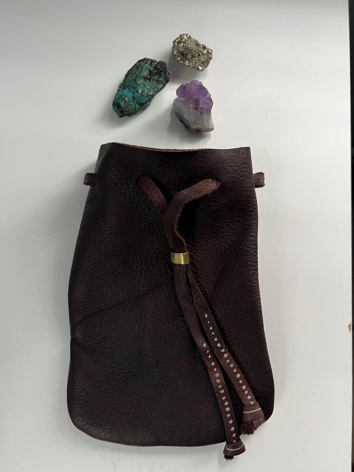 Elkskin Medicine Pouch, Leather Bag for Crystals, Leather Gift