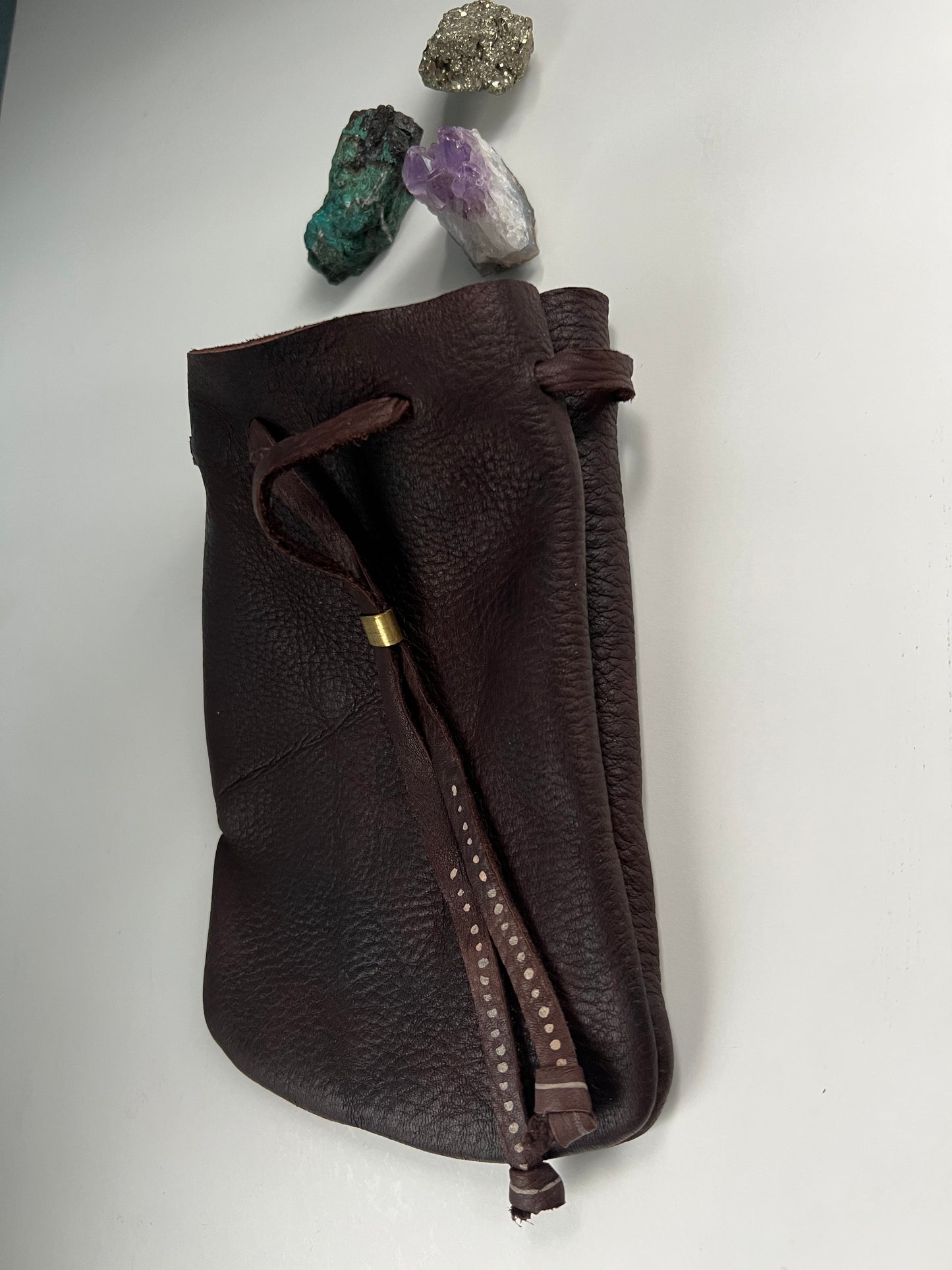 Elkskin Medicine Pouch, Leather Bag for Crystals, Leather Gift