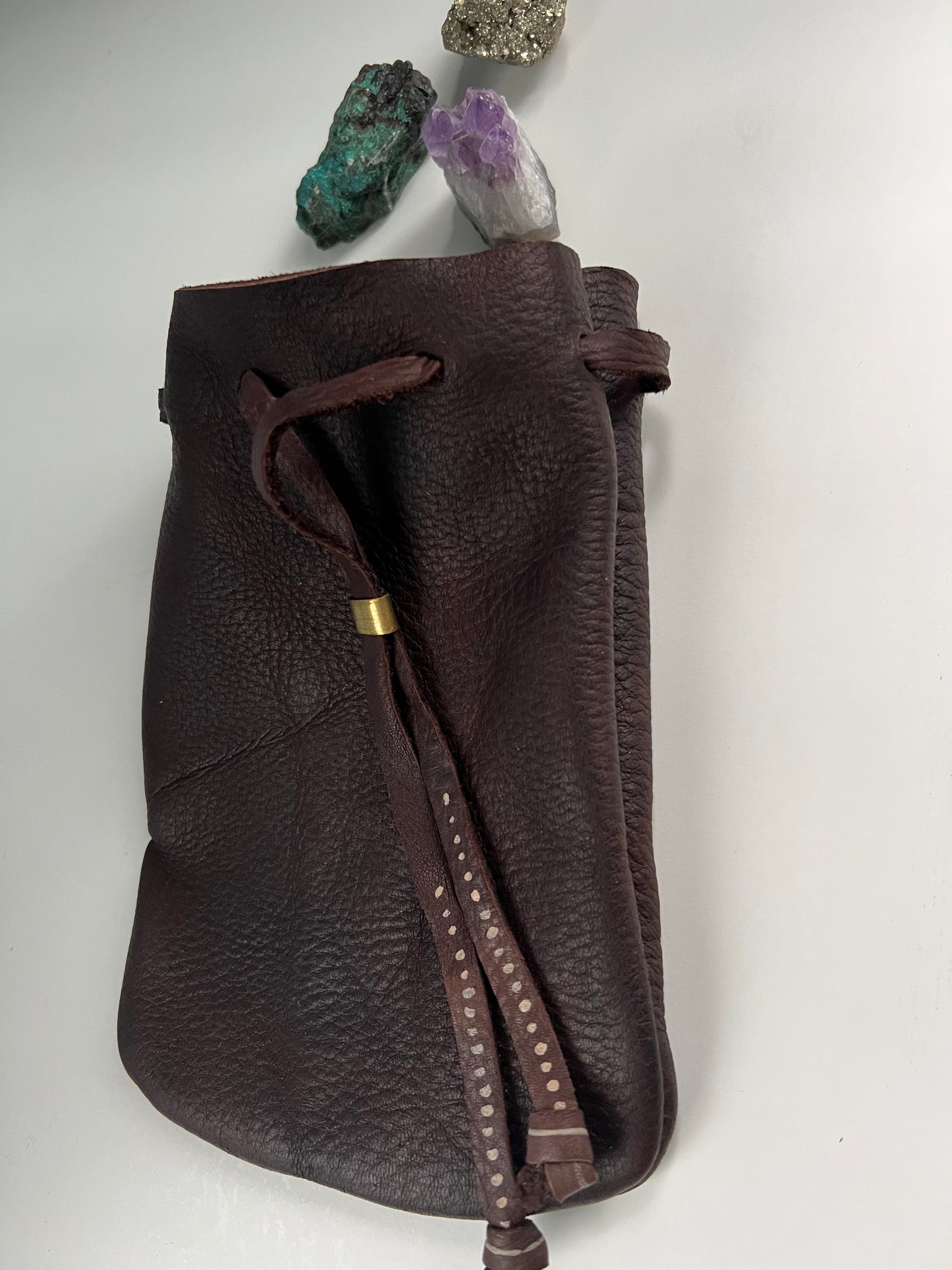 Elkskin Medicine Pouch, Leather Bag for Crystals, Leather Gift