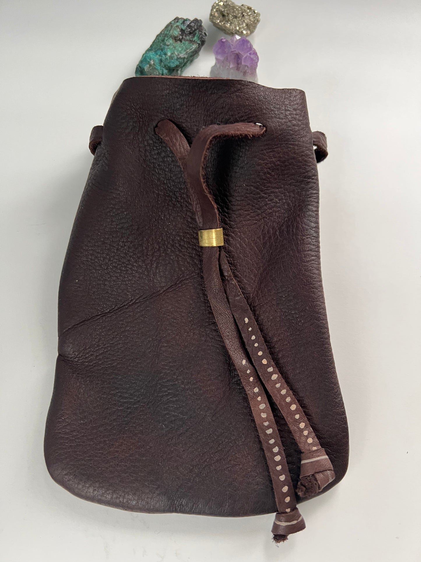 Elkskin Medicine Pouch, Leather Bag for Crystals, Leather Gift