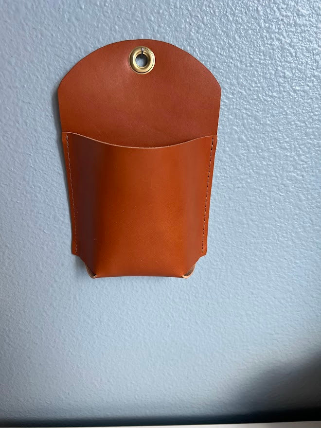 Rounded Leather Wall Pocket | Office Organizer | Leather Desk Organizer | Pen Pencil Holder | Boho Home Decor