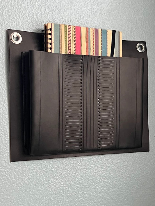 Leather Wall Pocket Organizer: American-Made Home Decor Full Grain Leather