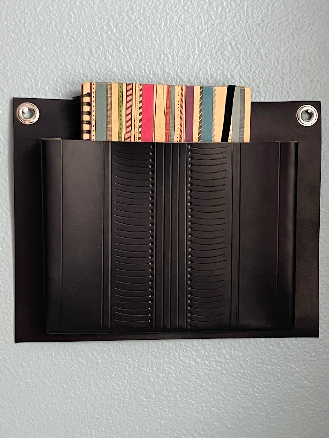 Leather Wall Pocket Organizer: American-Made Home Decor Full Grain Leather