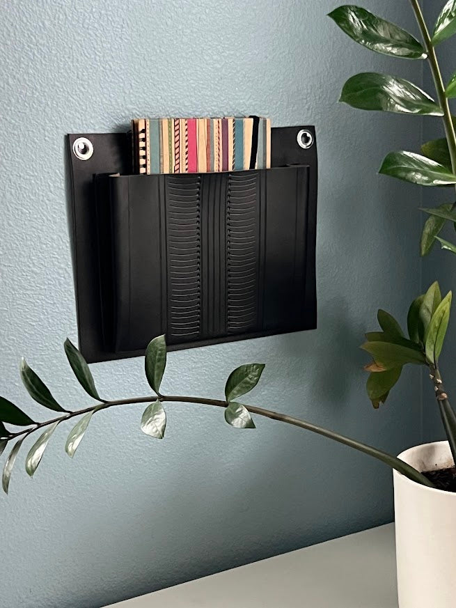 Leather Wall Pocket Organizer: American-Made Home Decor Full Grain Leather