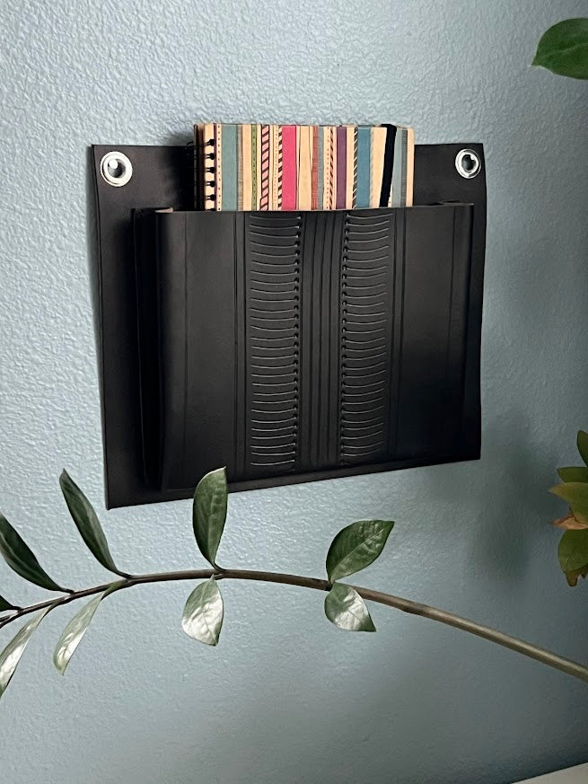 Leather Wall Pocket Organizer: American-Made Home Decor Full Grain Leather