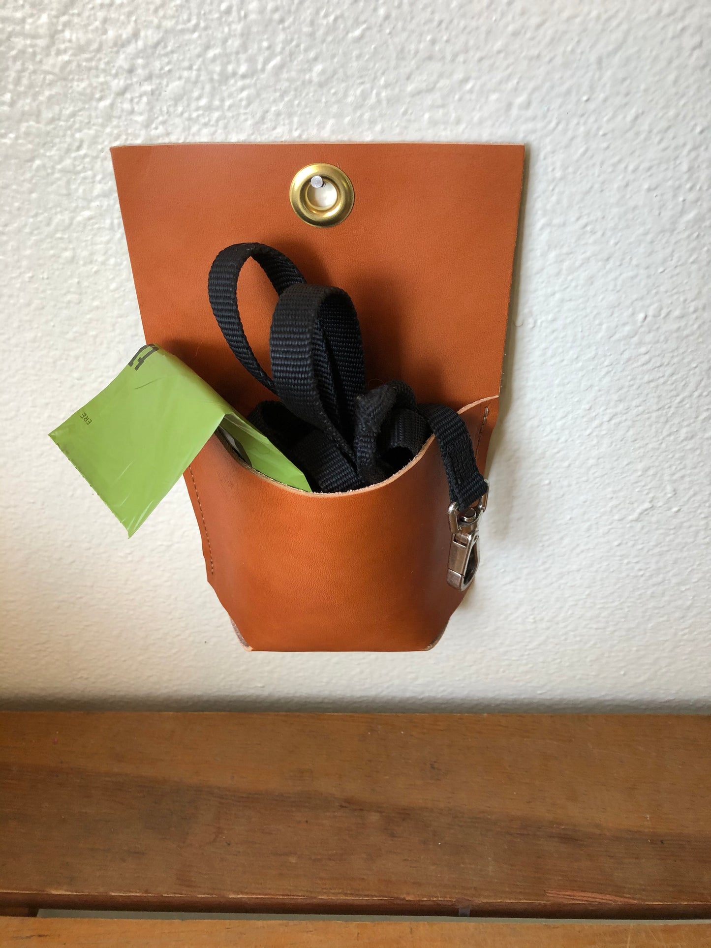 Leather Wall Caddy | Hanging Wall Pocket | Pencil Holder
