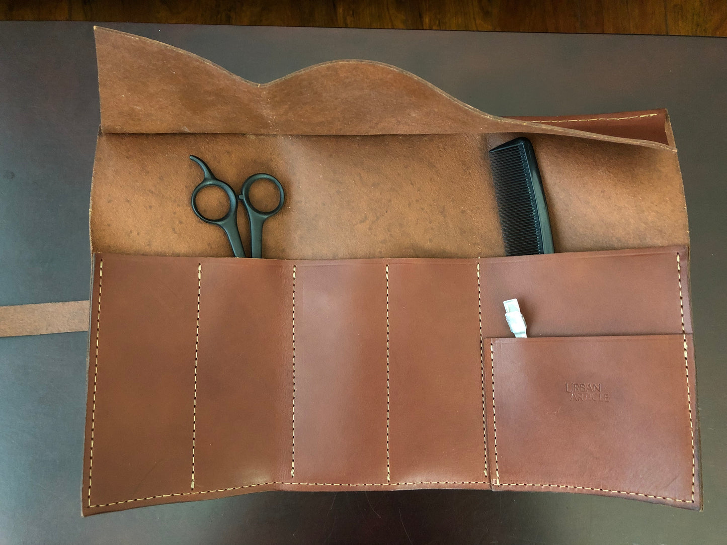 Leather Tool Roll | Leather Scissors Case | Barber Roll | Hairstylist Shears Case