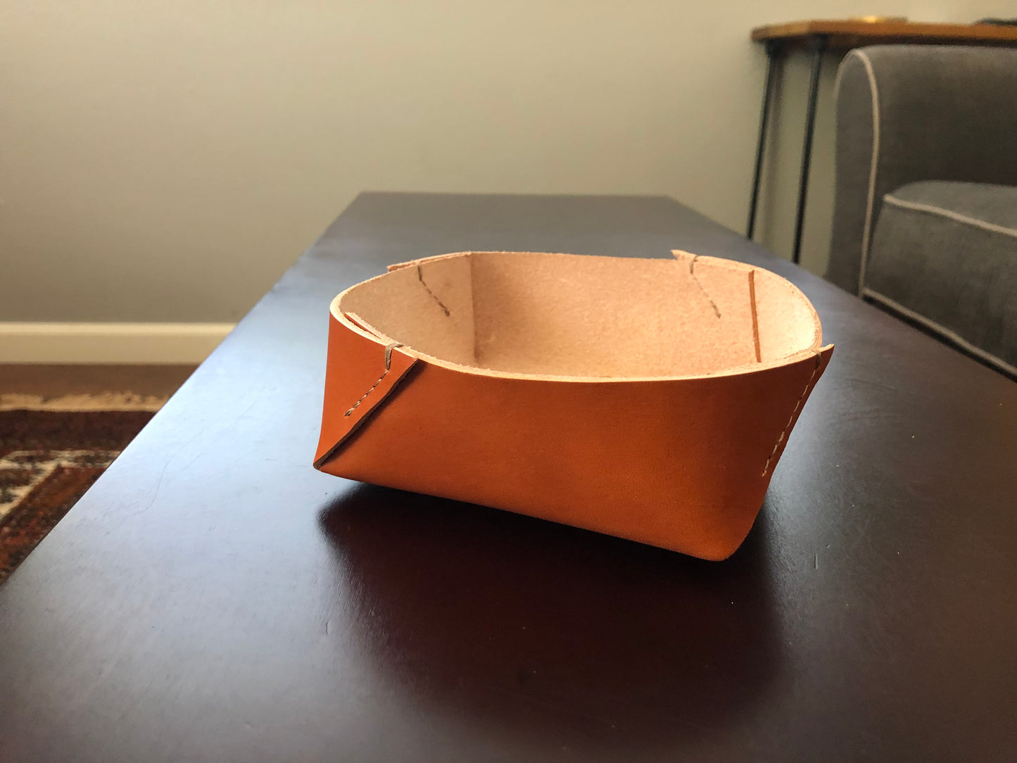 Handcrafted Leather Tray | Leather Catchall | Leather Key Keeper