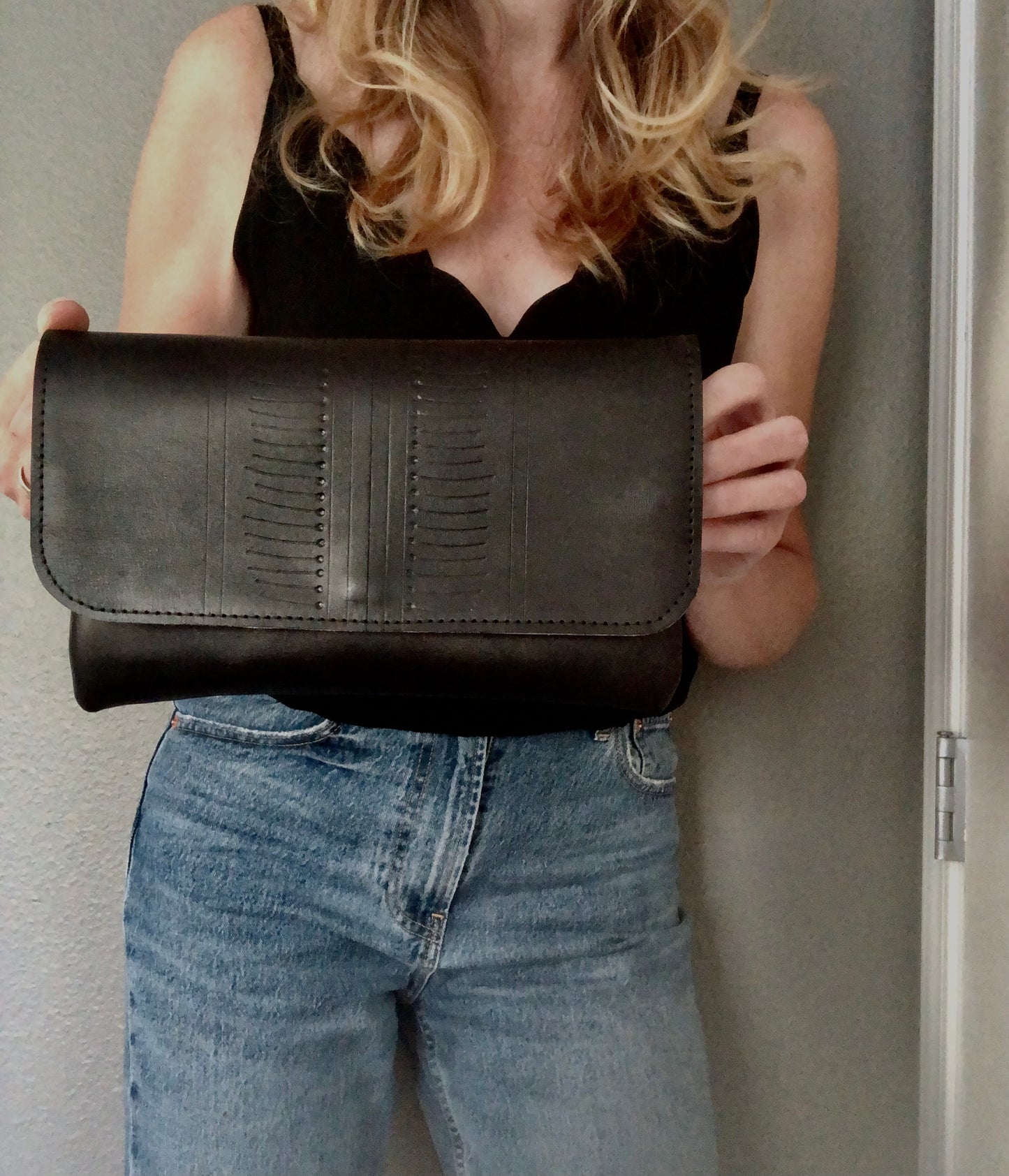 Hand-Tooled Leather Clutch | Leather Clutch Bag | Small Bag | Makeup Pouch
